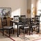Baxton Studio Caron Grey Upholstered Espresso Brown Finished Wood 7-Piece Dining Set 162-10526-10519 - alternate 6